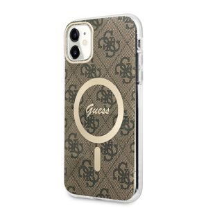 Pouzdro Guess 4G IML MagSafe zadní kryt pro Apple iPhone 11 Brown