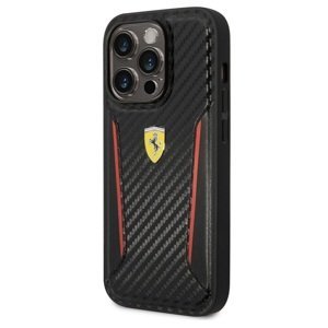 Pouzdro Ferrari PU Carbon zadní kryt pro Apple iPhone 14 PRO MAX Black