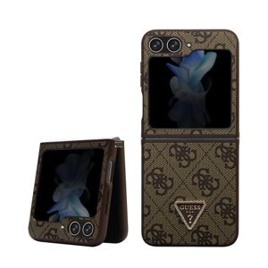 Pouzdro Guess 4G PU Leather Triangle zadní kryt pro Samsung F731 Galaxy Z Flip 5 Brown