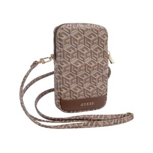 Pouzdro Guess PU G Cube Wallet Phone Bag Zipper Brown