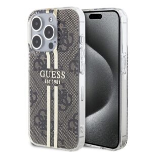 Pouzdro Guess IML 4G Gold Stripe zadní kryt Apple iPhone 15 PRO MAX Brown