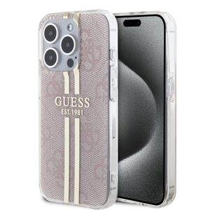 Pouzdro Guess IML 4G Gold Stripe zadní kryt Apple iPhone 15 PRO MAX Pink