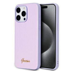 Pouzdro Guess PU Leather Iridescent Metal Script zadní kryt Apple iPhone 15 PRO MAX Purple