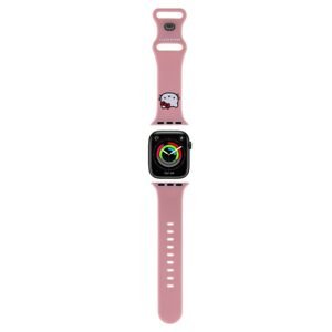 Hodinky Hello Kitty Liquid Silicone Kitty Head Logo řemínek pro Apple Watch 38/40mm Pink