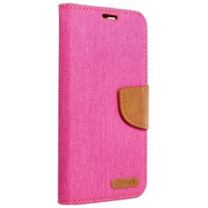 Pouzdro Flip Canvas Book Samsung A750 Galaxy A7 2018 růžové / hnědé