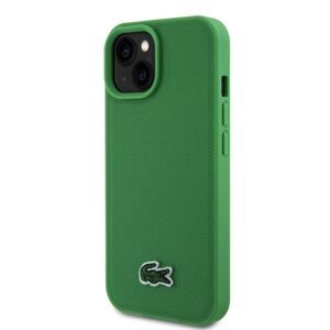 Pouzdro Lacoste Iconic Petit Pique Woven Logo Magsafe zadní kryt Apple iPhone 15 Green