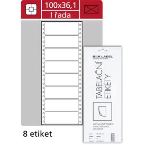 Samolepicí tabelační etikety SK Label - jednořadé, 100,0 x 36,1mm, 200 ks