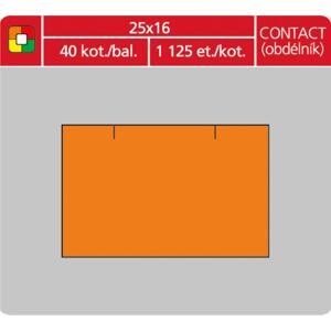 SK Label Cenové etikety CONTACT - 25x16, 1125 ks, oranžové