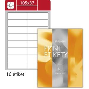 SK Label Snímatelné etikety S&K Label - bílé, 105 x 37 mm, 1600 ks