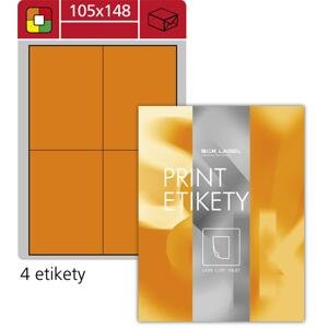 SK Label Fluorescentní etikety S&K Label - oranžové, 105 x 148 mm, 400 ks