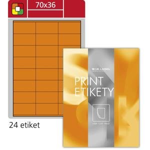 SK Label Fluorescentní etikety S&K Label - oranžové, 70 x 36 mm, 2400 ks