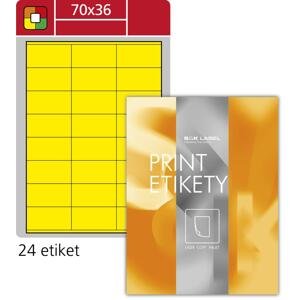 SK Label Fluorescentní etikety S&K Label - žluté, 70 x 36 mm, 2400 ks