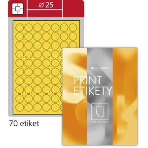 SK Label Kulaté etikety S&K Label - žluté, průměr 25 mm, 7000 ks