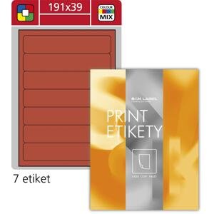 SK Label Univerzální etikety S&K Label - pastelově červené, 191 x 39 mm, 700 ks
