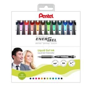 Gelový roller Pentel Energel - 0,7 mm, sada 12 barev