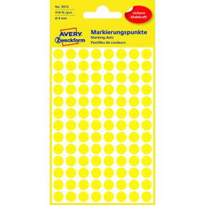 Avery Zweckform Samolepicí kulaté etikety Avery - žluté, průměr 8 mm, 416 ks