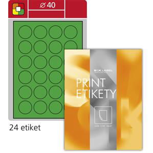 Samolepicí kulaté etikety SK Label - fluorescentní zelené, průměr 40 mm, 2400 ks