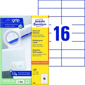 Avery Zweckform Samolepicí etikety Avery - 105,0 x 37,0 mm, 1600 etiket