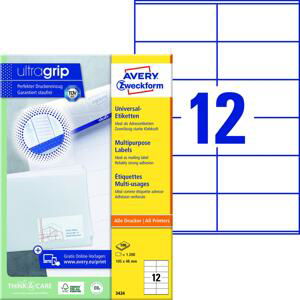 Avery Zweckform Samolepicí etikety Avery - 105,0 x 48,0 mm, 1200 etiket