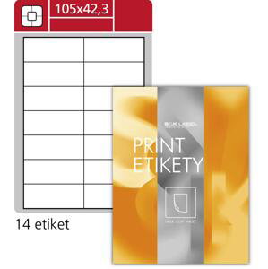 Samolepicí snímatelné etikety SK Label - 105,0 x 42,3 mm, 1400 ks