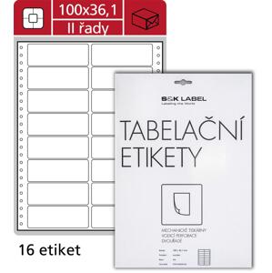 Samolepicí tabelační etikety SK Label - dvouřadé, 100,0 x 36,1mm, 400 ks