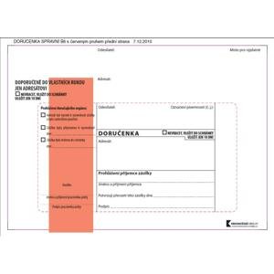 Krkonošské obálky Obálky B6 - Doručenka o správním řízení - červená, samolepicí, 100 ks