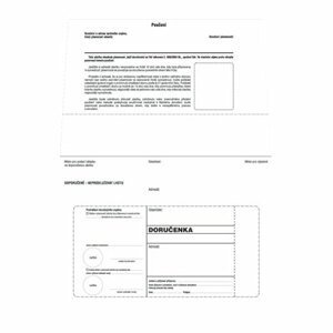 Krkonošské obálky Obálky B6 - Doručenka o správním řízení - bílá, samolepicí, 100 ks