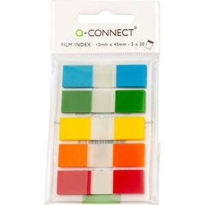 Záložky Q-Connect - plastové, 12,5 x 43 mm, 5 barev