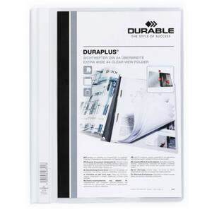 Plastový rychlovazač Durable - A4, s kapsou, bílé, 1 ks