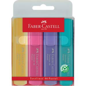 Zvýrazňovač Faber-Castell Textliner 1546 - sada 4 pastelových barev