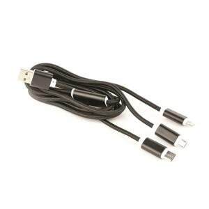 Gembird Datový kabe Gembird - USB A Male/Micro B + Type-C + Lightning, 1m, opletený, černý