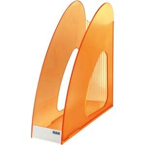 HAN Stojan na časopisy TWIN - plastový, transparentní oranžový