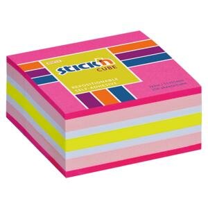 Stick’n by Hopax Samolepicí bloček v kostce Stickn by Hopax - 51 x 51 mm, 250 lístků, neonově růžový