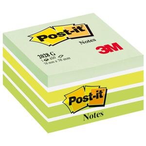 Kostka Post-it - 76x76 mm, odstíny zelené barvy, 450 lístků
