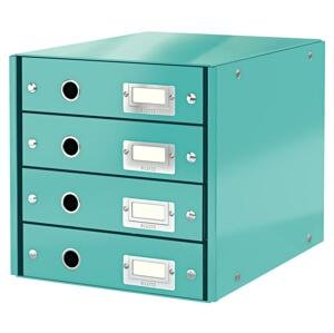 Zásuvkový box Leitz Click&Store WOW WOW - 4 zásuvky, ledově modrá