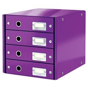 Zásuvkový box Leitz Click&Store WOW WOW - 4 zásuvky, purpurová