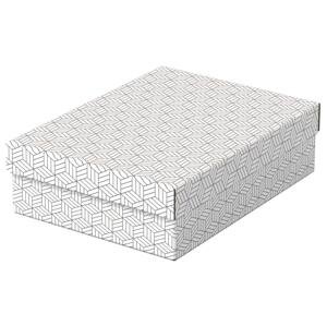 Úložné a dárkové krabice Esselte Home - střední, nízké, bílé, 3 ks