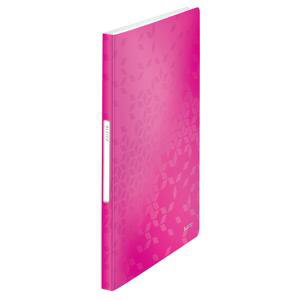 Katalogová kniha Leitz WOW - A4, 40 kapes, růžová