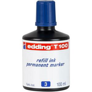 Náhradní permanentní inkoust edding T100 - modrý, 100 ml