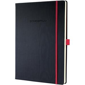 Záznamní kniha Sigel Conceptum - Hardcover, A4, linkovaná, černo-červená