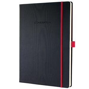 Záznamní kniha Sigel Conceptum - Hardcover, A5, linkovaná, černo-červená