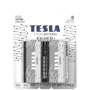 Alkalické baterie Tesla SILVER+ - 1,5V, LR20, typ D, 2 ks