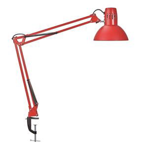 Stolní lampa MAULstudy - k upevnění na stůl, červená