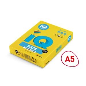 Barevný papír IQ A5 - 80 g/m2, IG50, intenzivně žlutý, 500 listů