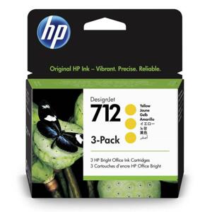 Cartridge HP 3ED79A , č. 712 - žlutá, 3-pack