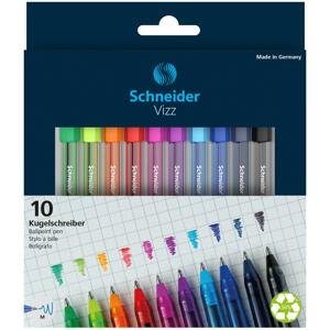 Kuličkové pero Schneider Vizz Box - sada 10 barev