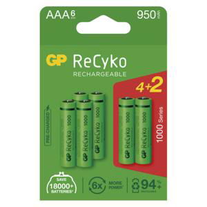 Nabíjecí baterie GP ReCyko - AAA, HR03, 950 mAh, 6 ks