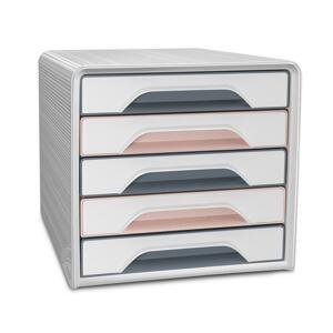 Zásuvkový box Cep Mineral Smoove - 5 zásuvek, růžovo/šedý
