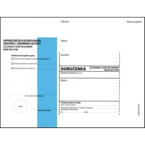 Krkonošské obálky Doručenky C5 - modrý pruh, pro správní řízení, s krycí páskou, 1000 ks