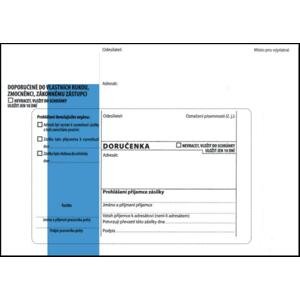 Krkonošské obálky Doručenky B6 - modrý pruh, pro správní řízení, samolepicí, 1000 ks